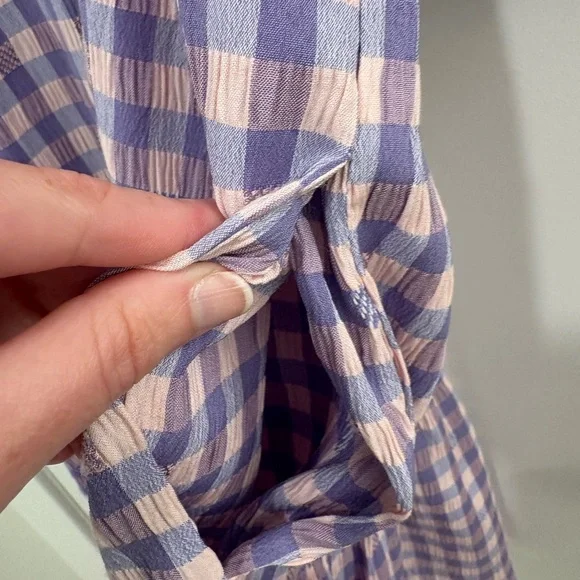 Hyacinth House Tuckernuck Sutton Purple Pink Gingham Mini Dress Size Small - Picture 8 of 15